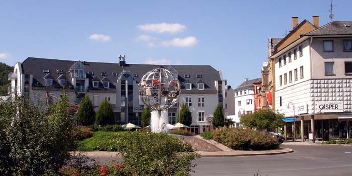 The gemstone globe traffic circle.